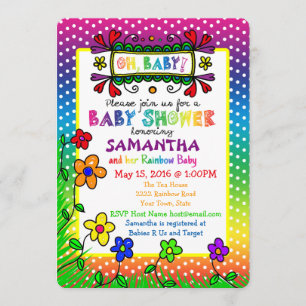 Oh, Baby! Rainbow Baby shower Invitation Kaart