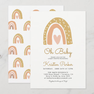 Oh Baby Rainbow Baby shower Uitnodigingskaarten Kaart