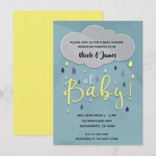 Oh Baby Regen Douchewolk Weer Unisex Spetter  Kaart