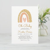 Oh Baby Regenboog Baby Shower Uitnodigingskaarten Kaart (Staand voorkant)