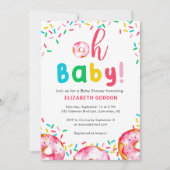 Oh Baby! regenboog met donutthema-Baby shower Kaart (Voorkant)