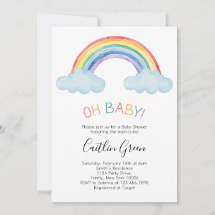 Oh Baby regenboogBaby shower Kaart