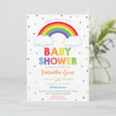 Oh Baby regenboogBaby shower Kaart (Staand voorkant)