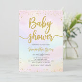 Oh Baby regenboogBaby shower Kaart (Staand voorkant)