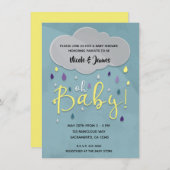 Oh Baby Regendouche Wolk Weer Unisex Sprinkle Kaart (Voorkant / Achterkant)
