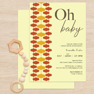 Oh Baby Retro Baby shower Invitation – Mid Century Kaart
