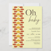 Oh Baby Retro Baby shower Invitation – Mid Century Kaart (Voorkant)