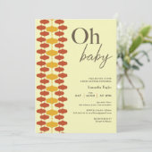 Oh Baby Retro Baby shower Invitation – Mid Century Kaart (Staand voorkant)