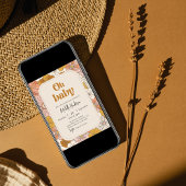 Oh baby Retro Boho Floral baby shower Zwangerschap Kaart