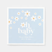 Oh Baby! Retro Daisy blauw boho Baby shower Servet (Voorkant)