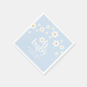 Oh Baby! Retro Daisy blauw boho Baby shower Servet (Hoek)