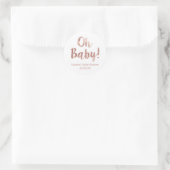 Oh Baby roos baby shower Ronde Sticker (Tas)