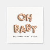 Oh Baby | Roos Gold Baby shower Servetten (Voorkant)