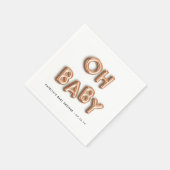 Oh Baby | Roos Gold Baby shower Servetten (Hoek)