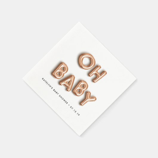 Oh Baby | Roos Gold Baby shower Servetten (Hoek)