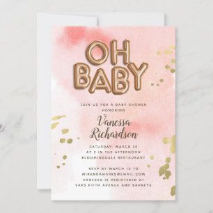 Oh Baby Roos Gold Foil Ballon Baby shower Aankondiging