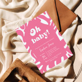 Oh Baby! Roos roze Geruit Gingham baby shower Kaart