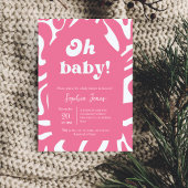 Oh Baby! Roos roze Geruit Gingham baby shower Kaart