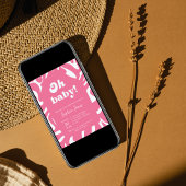 Oh Baby! Roos roze Geruit Gingham baby shower Kaart