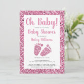 Oh Baby Roze Baby Baby shower Kaart (Staand voorkant)