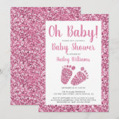 Oh Baby Roze Baby Baby shower Kaart (Voorkant / Achterkant)