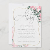 Oh Baby Roze Baby shower Kaart (Voorkant)