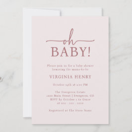 Oh Baby Roze Baby Shower Kaart