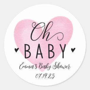 Oh Baby Roze Baby shower Sticker