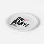 Oh Baby Roze ballon Baby shower Bord (Gekanteld)