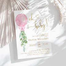 Oh Baby Roze ballon Eucalyptus Baby shower