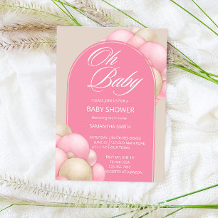 Oh baby roze beige ballonnen boogminimalistisch si kaart