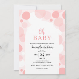 Oh Baby roze boog Polka Dots Meisje Baby shower Kaart