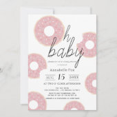 Oh Baby roze donut meisje Baby shower Kaart (Voorkant)