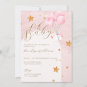 Oh Baby Roze Eenhoorn Baby Shower Uitnodiging (Voorkant)