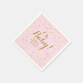 Oh Baby! Roze en goudConfetti Baby shower Napkins Servetten (Hoek)