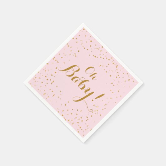 Oh Baby! Roze en gouden Confetti Napkins Servet (Hoek)