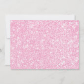 oh Baby Roze en grijze glitter doucheuitnodiging Kaart (Achterkant)