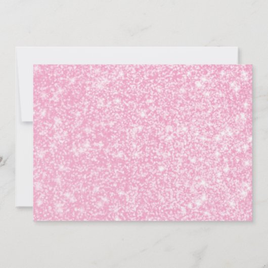 oh Baby Roze en grijze glitter doucheuitnodiging Kaart (Achterkant)