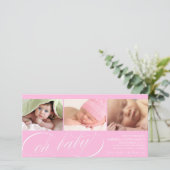 Oh Baby | Roze Geboorteaankondiging Aankondiging (Staand voorkant)