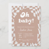 Oh Baby! Roze geruit | Gingham | BABY SHOWER I Kaart (Voorkant)
