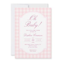 Oh Baby Roze Gingham Baby Shower