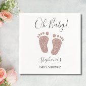 Oh Baby Roze Glitter Baby shower Napkins Servet