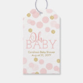 Oh Baby Roze Gold Confetti Dank je wel Cadeaulabel (Voorkant)