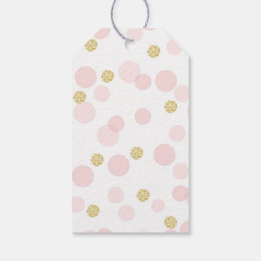 Oh Baby Roze Gold Confetti Dank je wel Cadeaulabel (Achterkant)