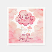 Oh baby roze grillige cloud baby shower sjabloon servet (Voorkant)