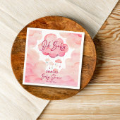 Oh baby roze grillige cloud baby shower sjabloon servet