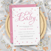 Oh Baby roze harten Baby shower Sprinkle Kaart