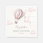 Oh Baby Roze Hete Luchtballon Meisje Baby shower Servet (Voorkant)