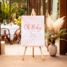 Oh Baby Roze Marmeren Welkomstbord Foam Core Board