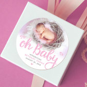 Oh Baby Roze Matin Sweet Girl Foto Chic Ronde Sticker